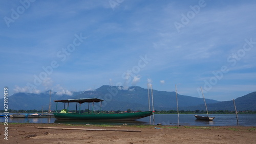 Boat tour of the villagers landing alongside the Mekong River.