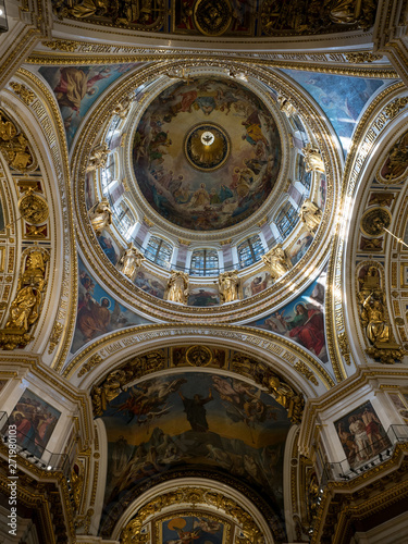 Saint Petersburg, Russia - May, 2019. Interior of Saint Isaac's Cathedral (Isaakievskiy Sobor), the biggest Russian orthodox church. © ikmerc