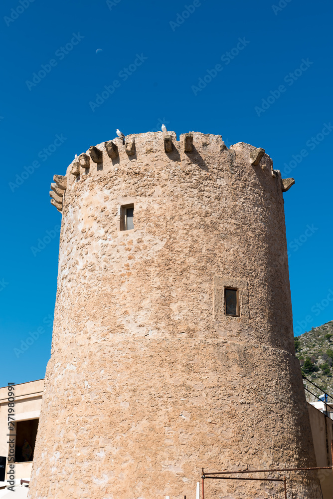 Tower in Sicilian port Tower in Sicilian port