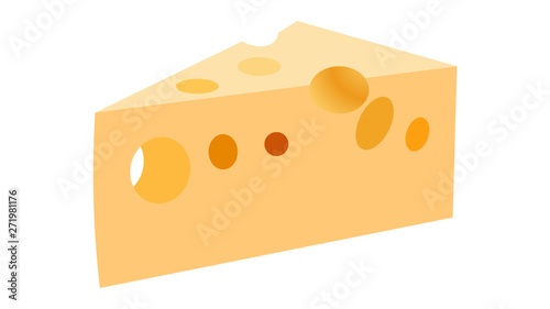Cheese isolated on white vector illustration