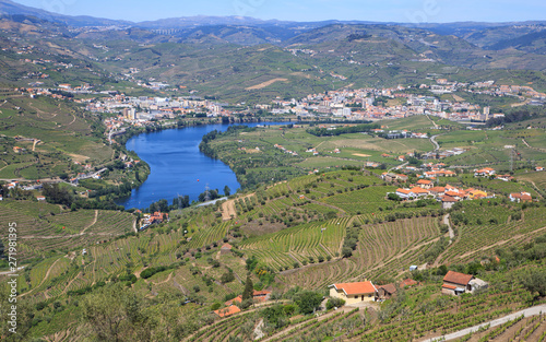 aerial view of the Douro River in Portugal photo