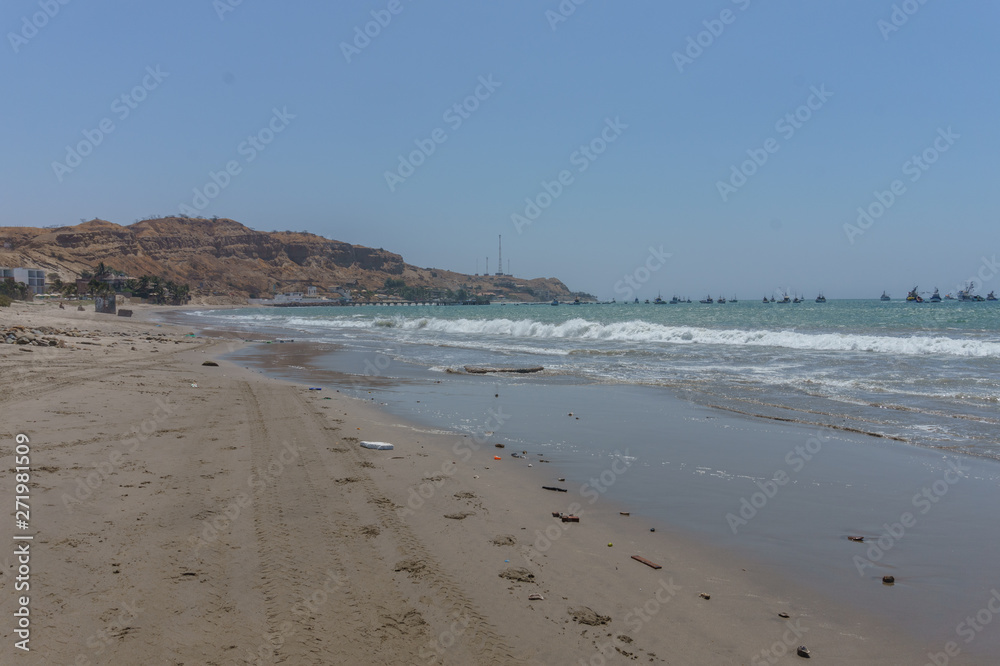 sand beach view of mancora, peru
