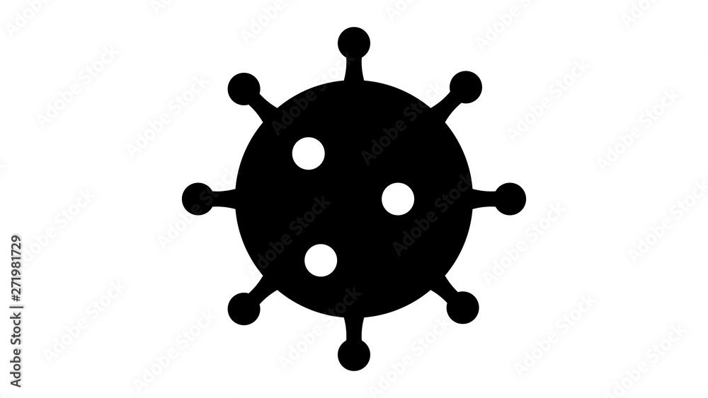 Black virus icon isolated on white vector illustration Black virus icon isolated on white vector illustration