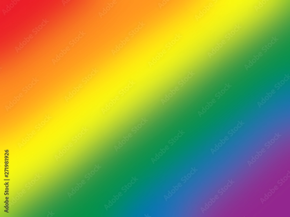 Blurry of diagonal striped rainbow or LGBT colors pattern background in pride month concept.