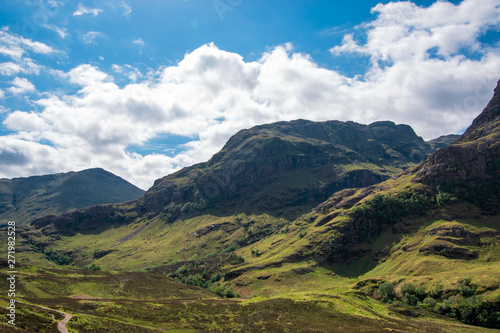 Panoramic view of the Three Sisters of Glencoe  Scotland  UK.