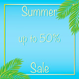 Summer sale, discount square web banner