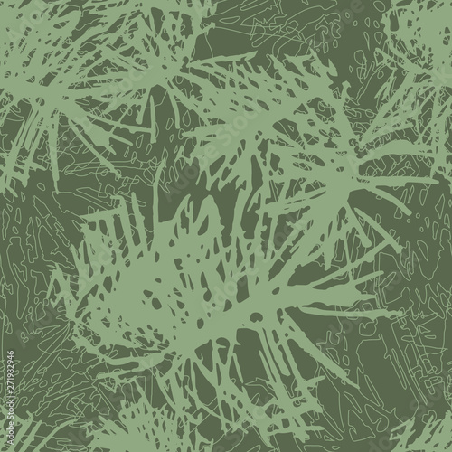 Summer camouflage of various shades of pine green color