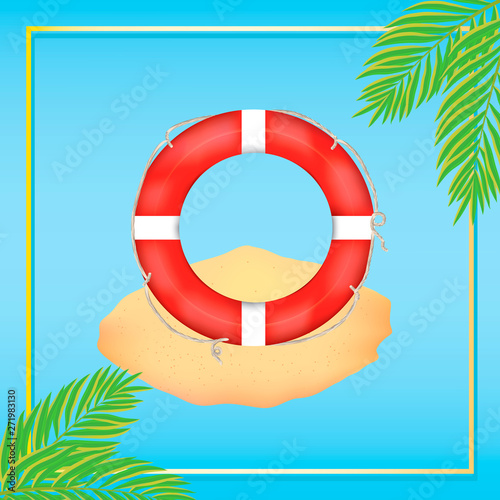summer sticker with life preserver