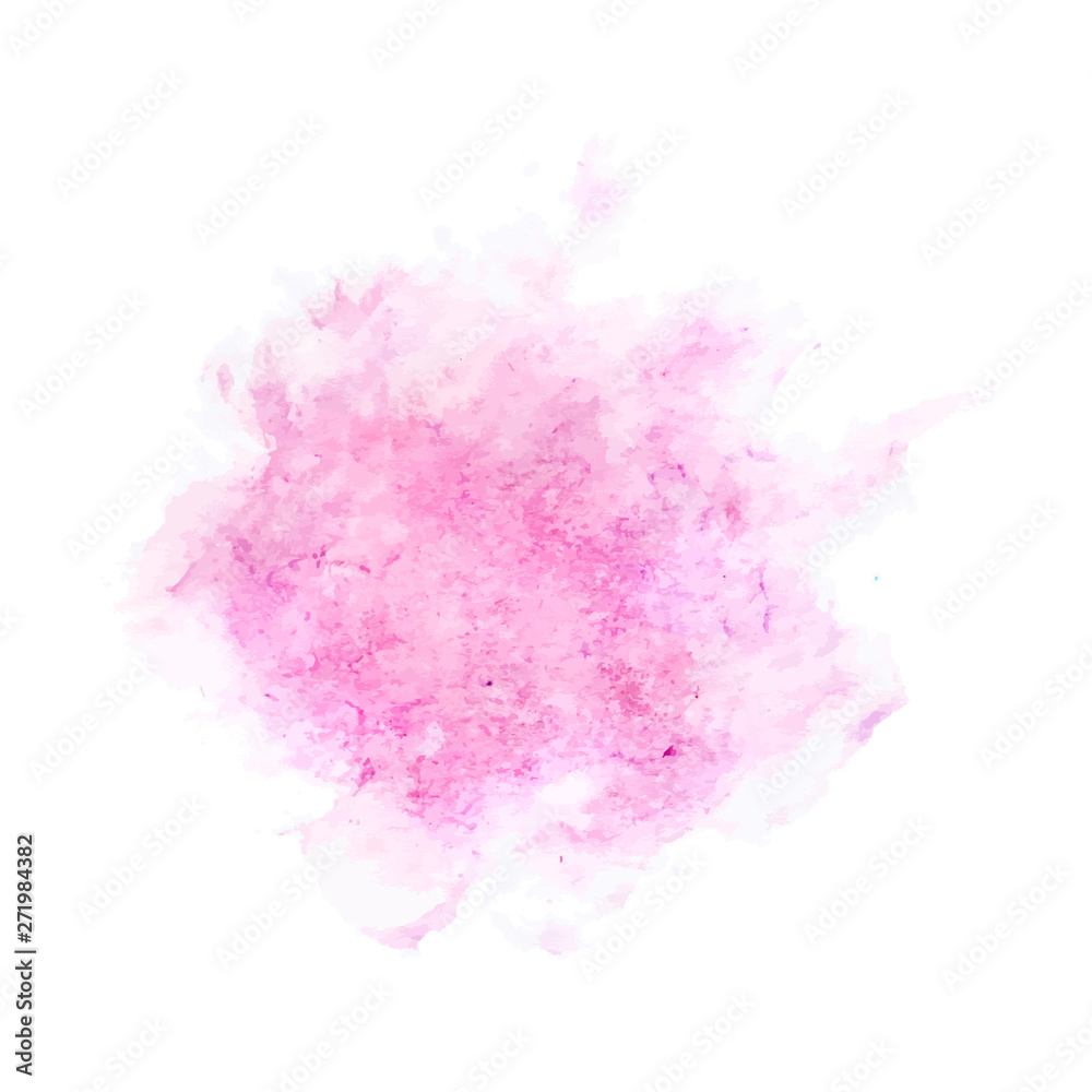 Soft pink powder color watercolor background. Vector illustration