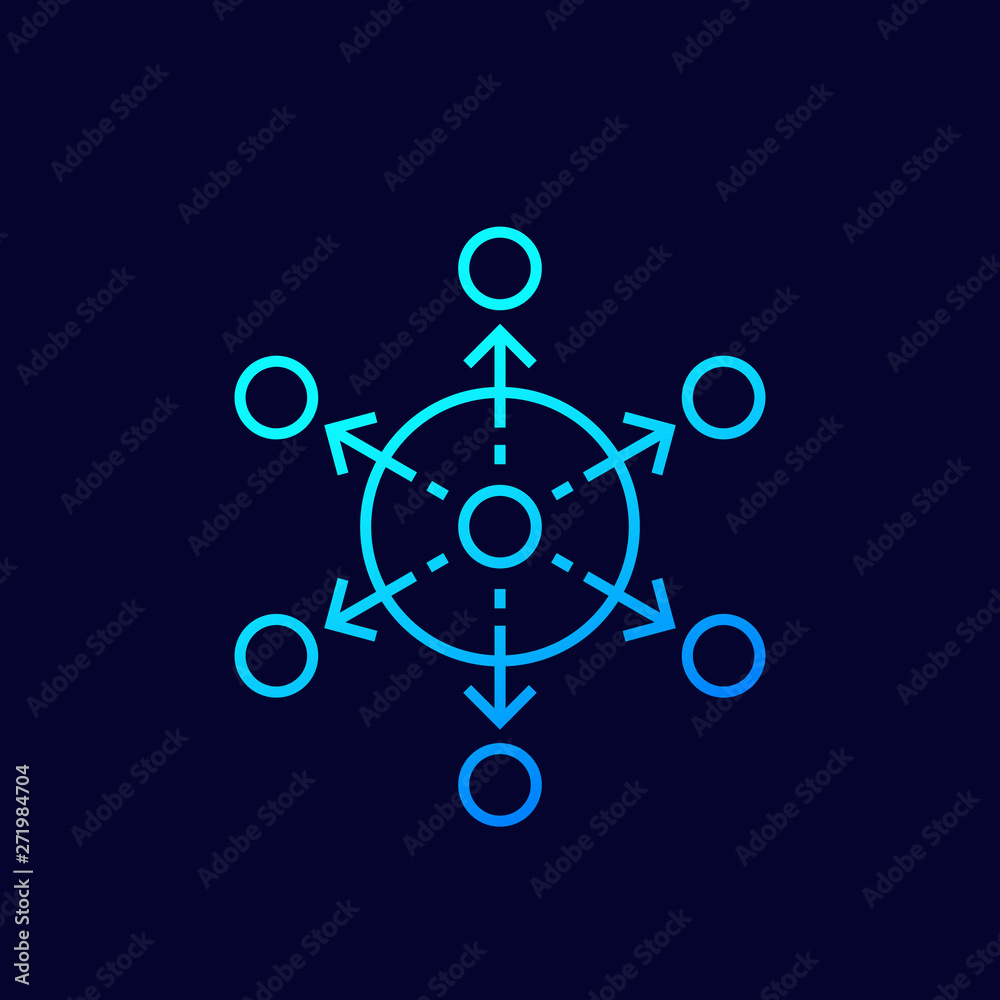 decentralization icon, vector