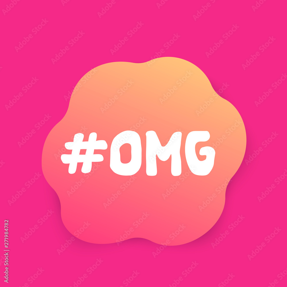 OMG text, vector OMG text, vector
