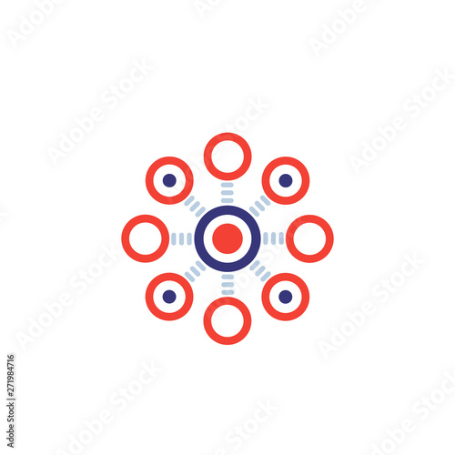 decentralization, vector flat icon