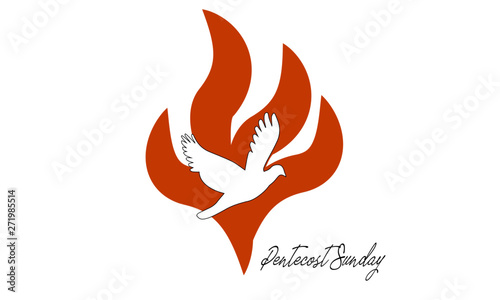 Pentecost Sunday card design, typography for print or use as poster, flyer or T shirt