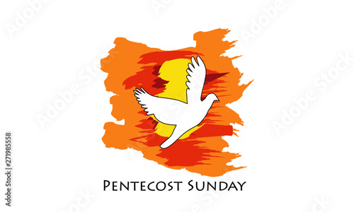 Pentecost Sunday card design, typography for print or use as poster, flyer or T shirt