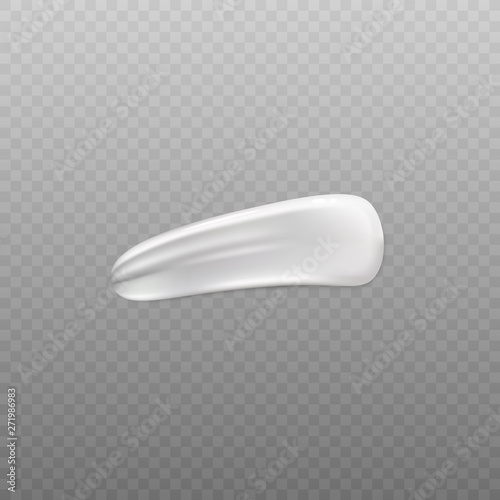 One smear of white cosmetic cream or foam realistic style