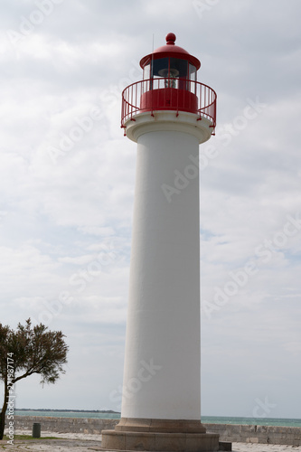 Lighthouse in Saint Martin de R   in Ile de R   in southwestern France