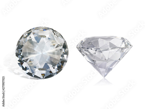 Dazzling diamond on white background