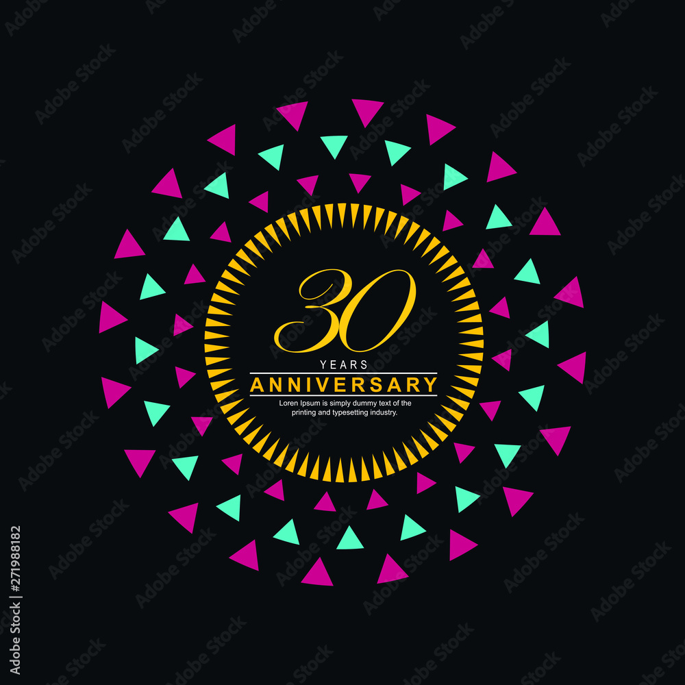 Naklejka premium 30 Year Anniversary Vector Template Design Illustration