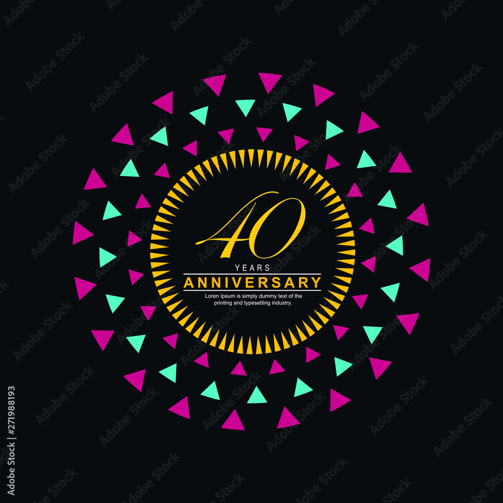 Naklejka premium 40 Year Anniversary Vector Template Design Illustration