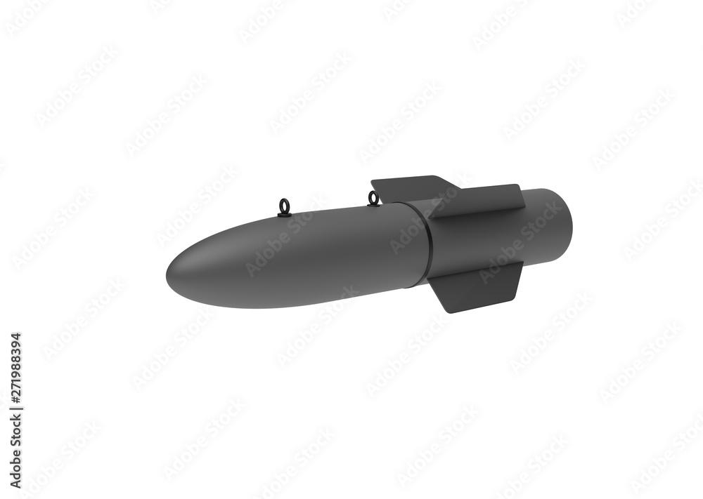 Aerial Bomb on white background. 3d illustration