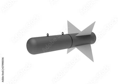 Aerial Bomb on white background. 3d illustration