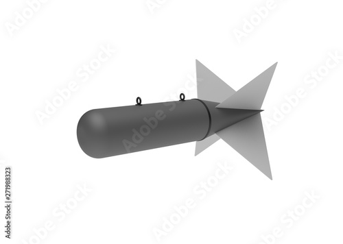 Aerial Bomb on white background. 3d illustration