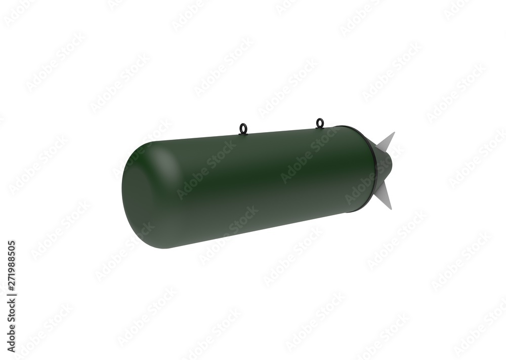Aerial Bomb on white background. 3d illustration