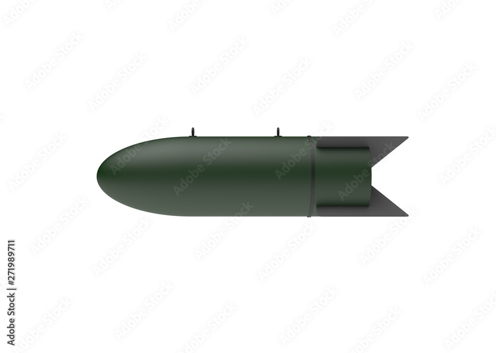 Fototapeta premium Aerial Bomb on white background. 3d illustration