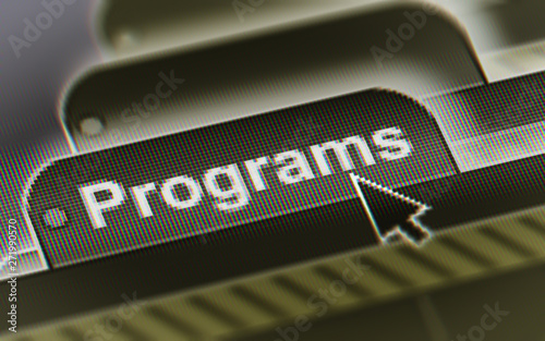 Programs. A file in a screen.