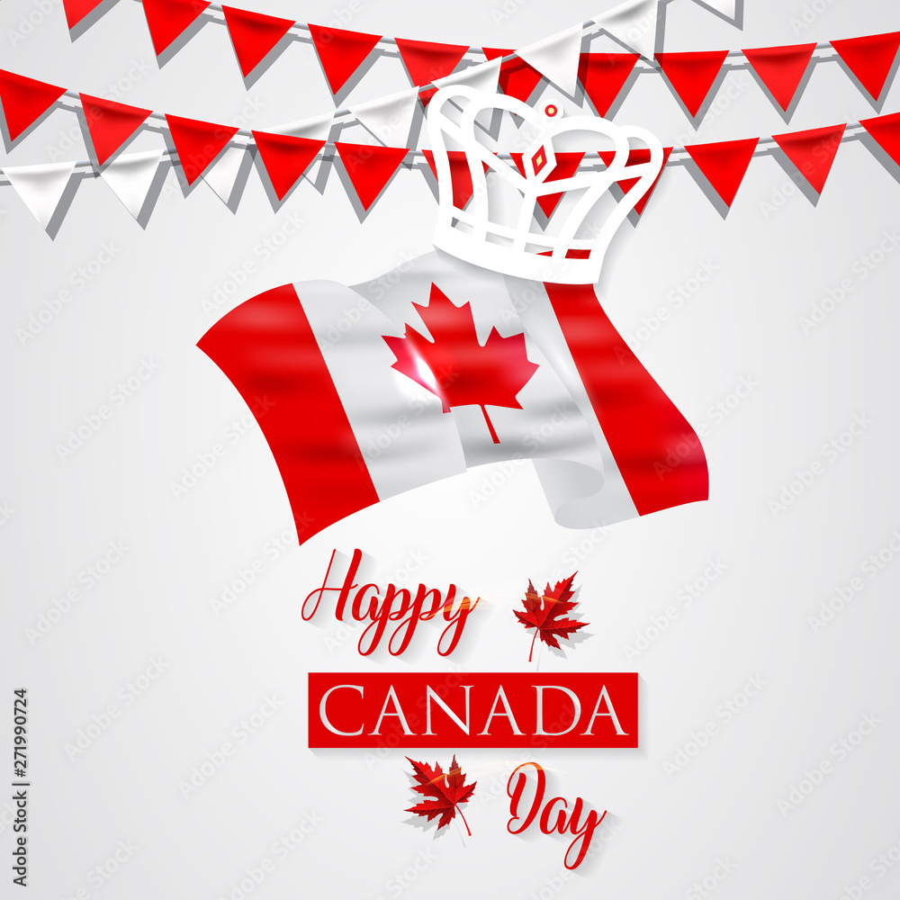 Celebrate banner of the national day of Canada. Happy independence day card of Canada. Happy Canada day greeting card poster. Celebrate banner of the national day of Canada. Happy independence day card of Canada. Happy Canada day greeting card poster.