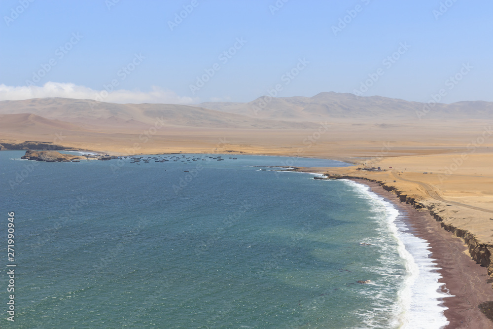 deserted sea coast at paracas, peru