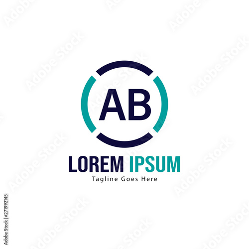 AB Letter Logo Design. Creative Modern AB Letters Icon Illustration