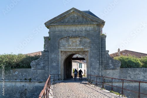 porte des Campani, ditch and fortifications at the entrance of Saint-Martin-de-Re France photo