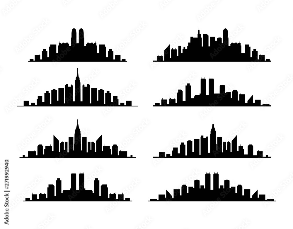 vector set of city  skyline graphic