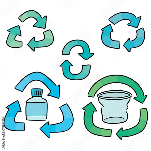 vector set of recycle icon