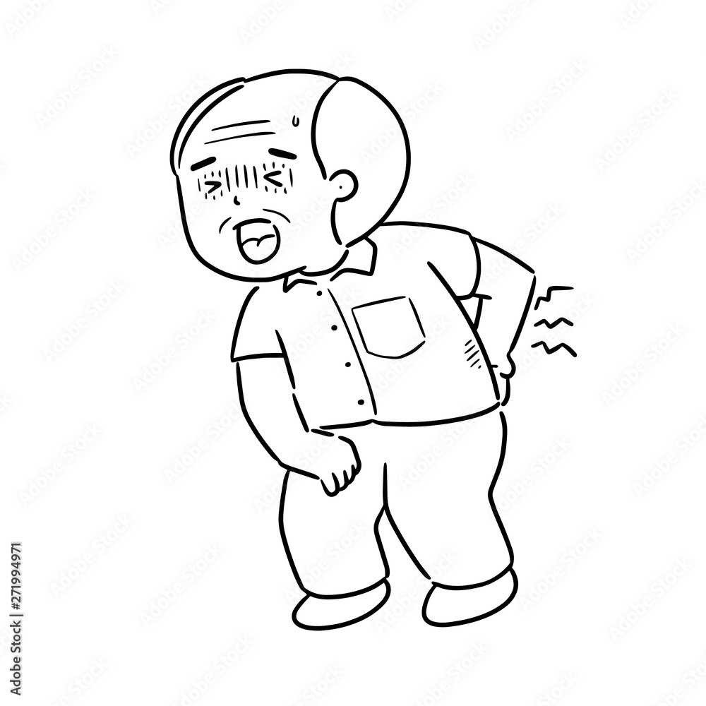 vector of elder man got backache