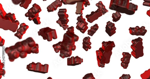 gummy bears falling slow motion