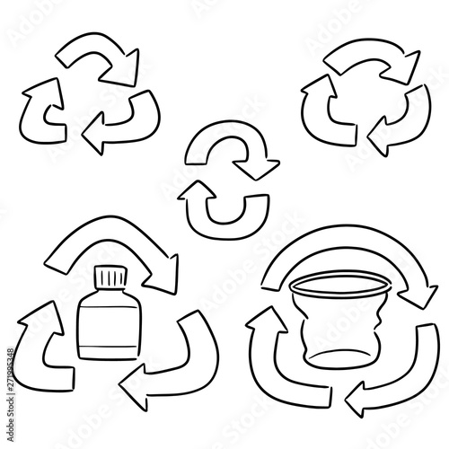 vector set of recycle icon