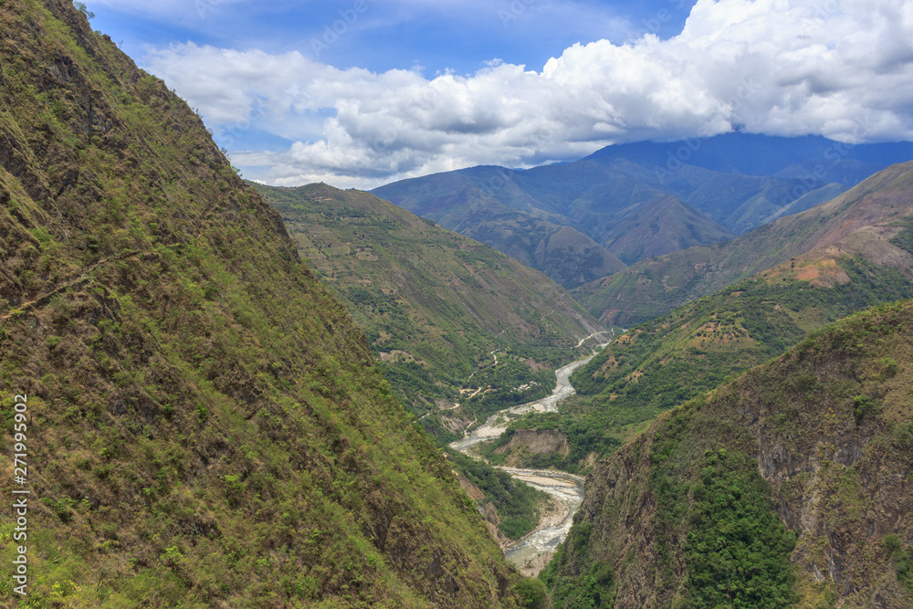 panoramic view over the lush rainforest on the inca trail, peru panoramic view over the lush rainforest on the inca trail, peru