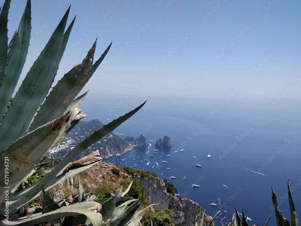 view blue ocean bay of capri italy