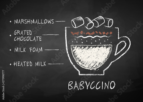 Vector chalk drawn sketch of Babyccino drink