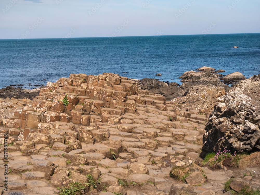 Famous rocks of Giants Causeway in North Ireland - travel photography