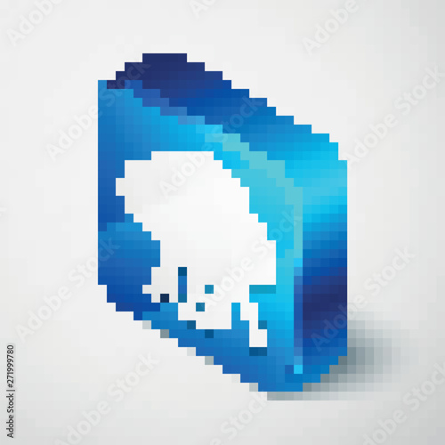 Isometric Cloud api interface icon isolated on white background. Application programming interface API technology. Software integration. Blue square button. Vector Illustration