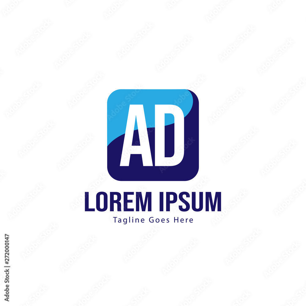 AD Letter Logo Design. Creative Modern AD Letters Icon Illustration