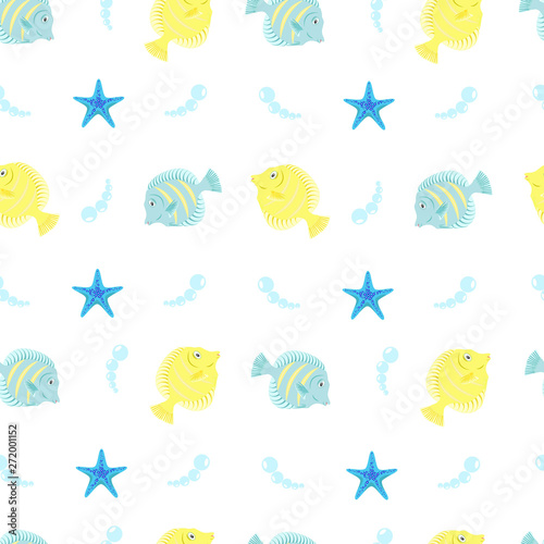  vector seamless fish pattern with starfish © Алёна