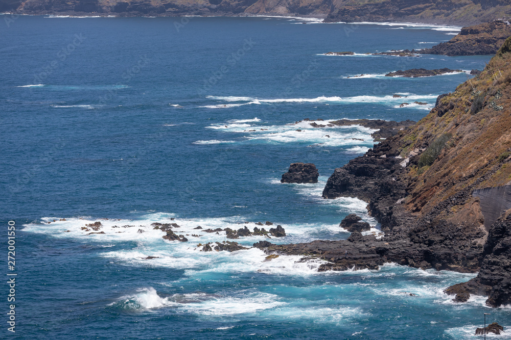 The rocky coast of the island of Tenerife