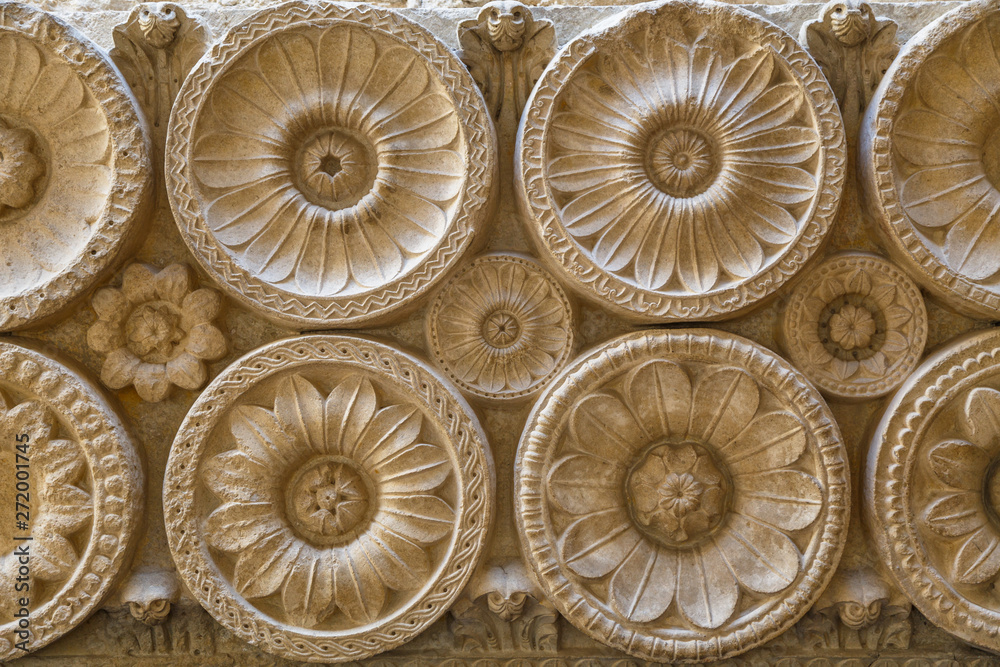 CLUNY / FRANCE - JULY 2015: Interior decoration detail of the famous Cluny abbey, France