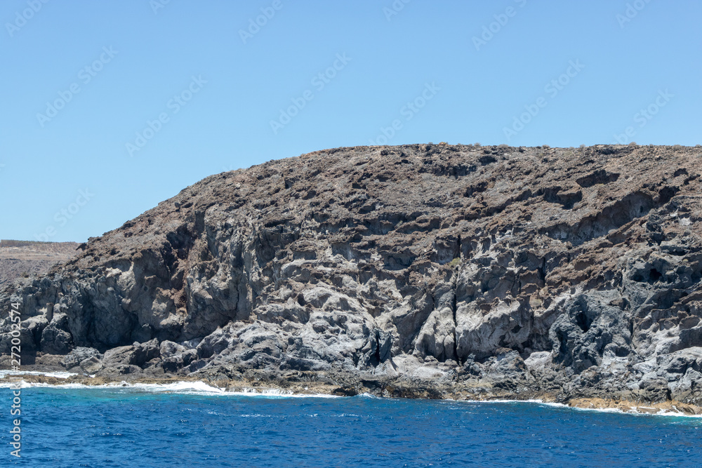 The rocky coast of the island of Tenerife