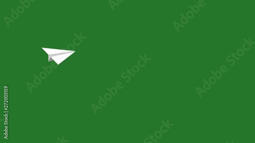 Paper airplane letik, on a transparent background. Cartoon, animation. Alpha channel. photo