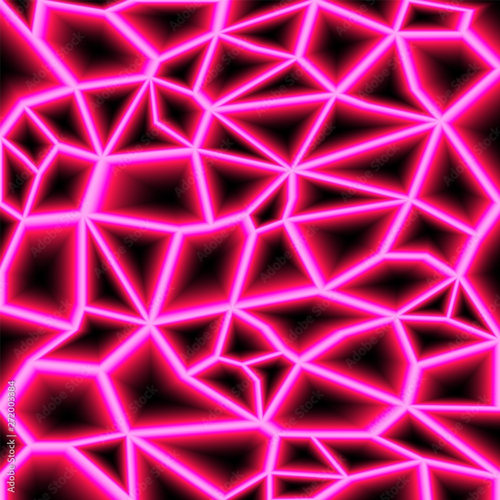 Colored random laser beams on dark background. Place for your text. Vector illustration.